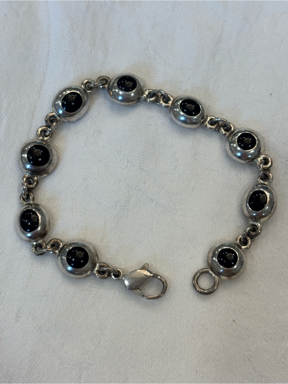 Liz Claiborne - Silver and Black Onyx Bracelet and Earrings Set